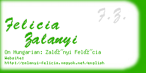 felicia zalanyi business card